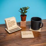 Wooden Etched Tweet Coasters